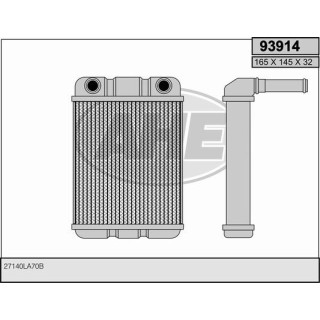 93914  HEATER CORE NISSAN ATLEON 00-