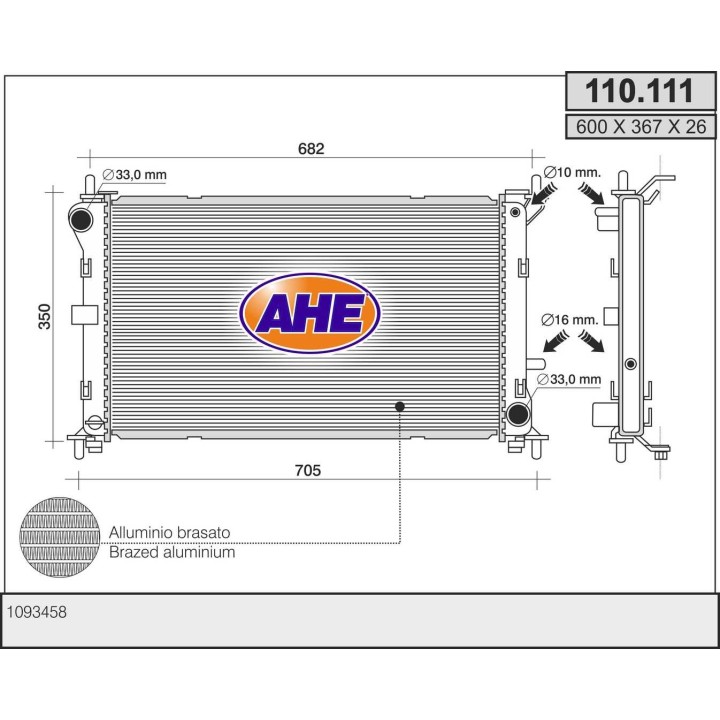 110111  RAD. FORD Focus 1.6 16V AT
