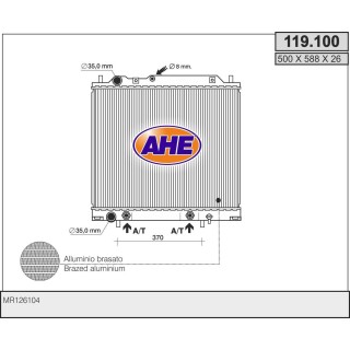 119100  Rad. MITSUBISHI Delica/Space Gear 3.0 +/-AC M/AT