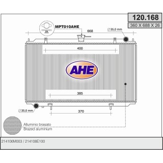 120168  RAD NISSAN Sunny Neo 1.6/2.2Di +/-AC 06.00-
