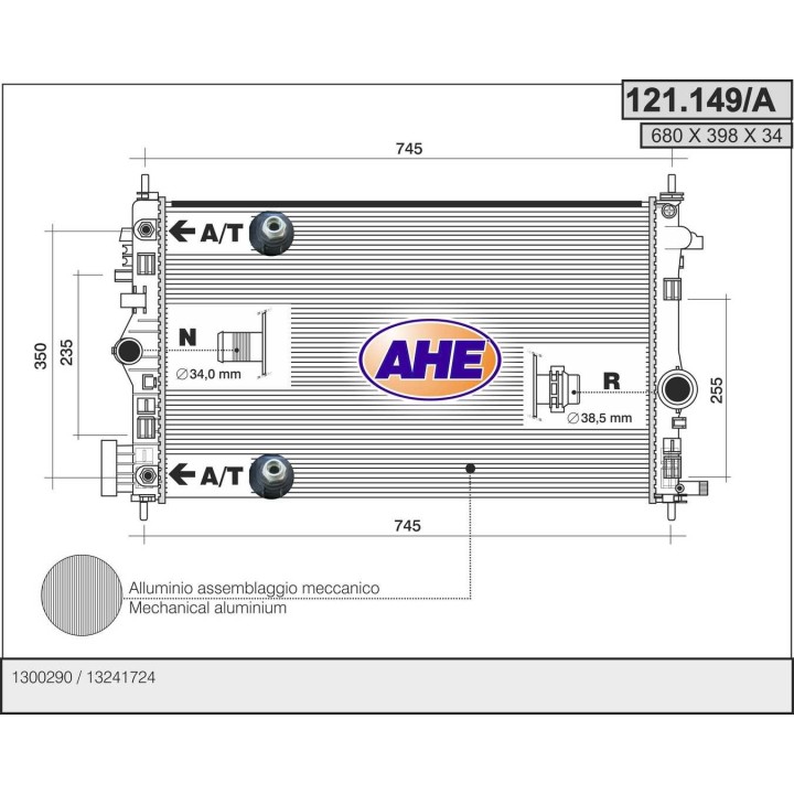 121149/A  RAD OPEL Insignia 2.0 CDTi M/AT +/- AC
