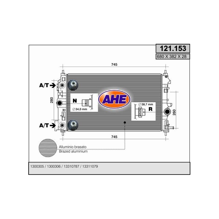 121153  RAD OPEL Astra J 2.0 CDTi / 2.2 CDTi     AT   +/-