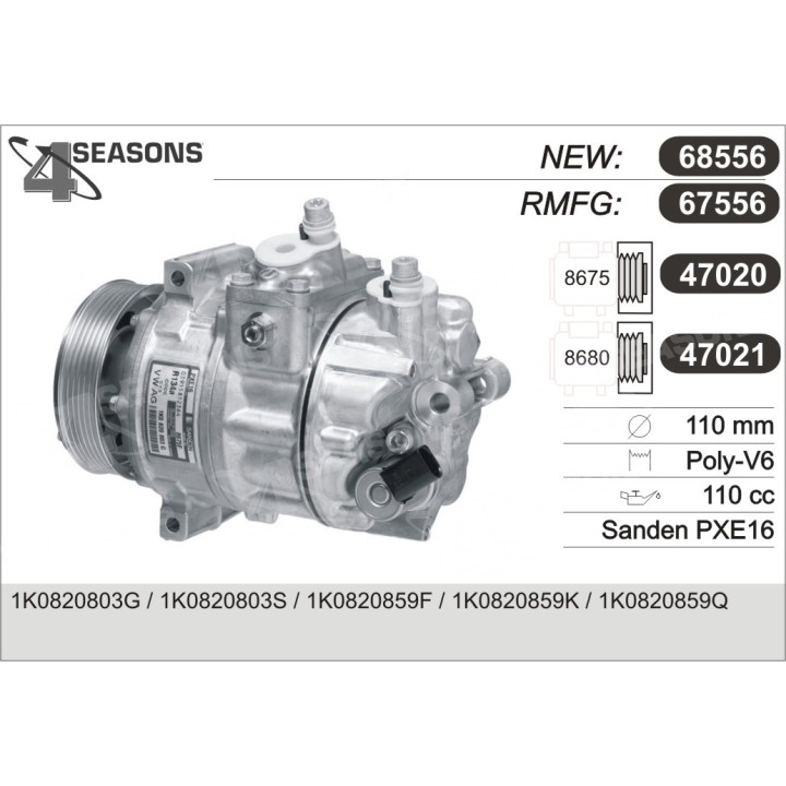 67556  COMPRESOR  VW GOLF 5 / AUDI A3 / ...