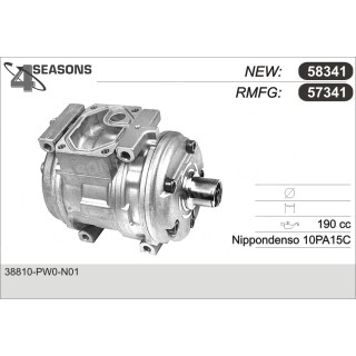57341  COMPRESOR  DENSO 10PA15C W/O CLUTCH