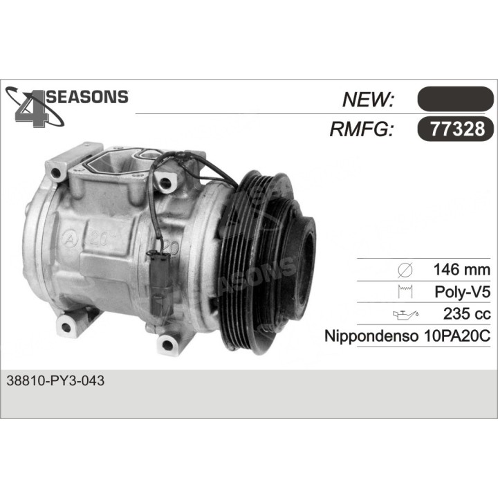 77328  COMPRESOR  HONDA V6 92-