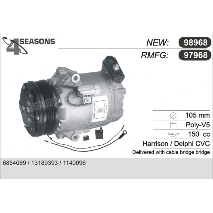 97968  COMPRESOR  OPEL ASTRA H 1.4 04-