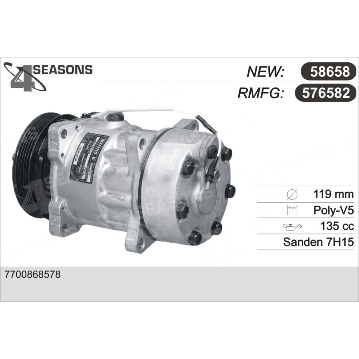 576582  COMPRESOR  RENAULT SAFRANE