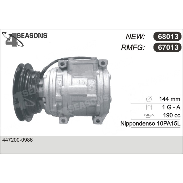 67013  COMPRESOR  TOYOTA LAND CRUISER 4.2 TD 24V 95-