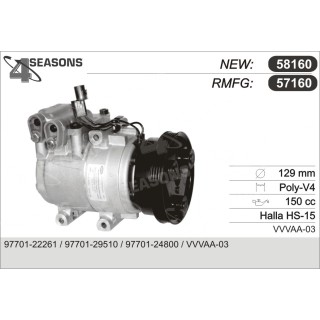 57160  COMPRESOR  HYUNDAI EXCEL X3 94-00
