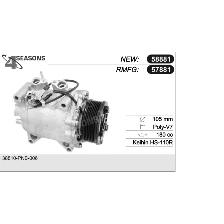 57881  COMPRESOR  KEIHIN HONDA CRV
