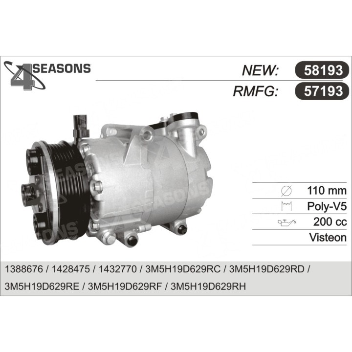 57193  COMPRESOR  FORD FOCUS II 1.8 03-