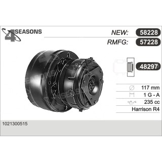 57228  COMPRESOR  DELPHI / HARRISON GM R4 12V  1 GRO