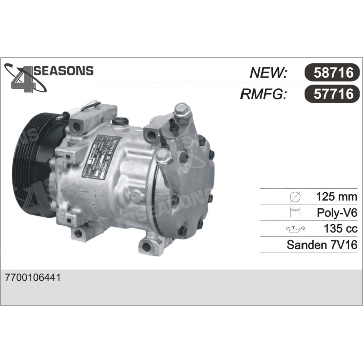 57716  COMPRESOR  RENAULTCLIO II/KANGOO