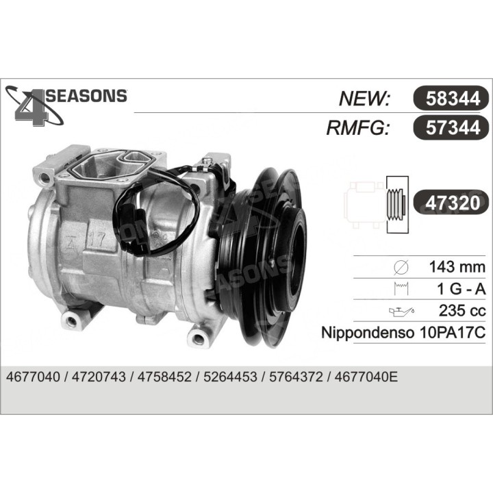 57344  COMPRESOR  CHRYSLER LE BARON/VISION/VOYAGER/D