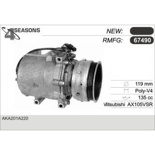 67490  COMPRESOR  MITSU GALANT 2.4 94 95