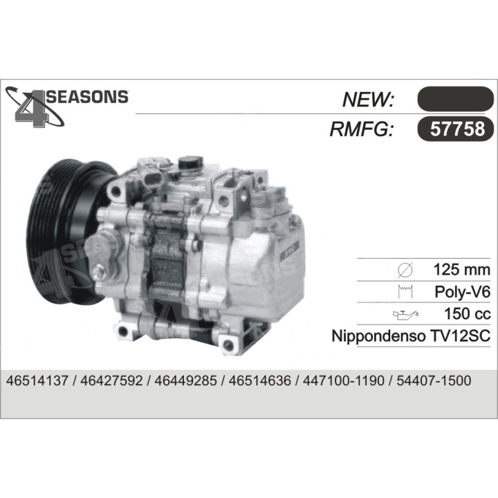 57758  COMPRESOR  NEW FIAT BRAVO/A COUPE 2.0 L