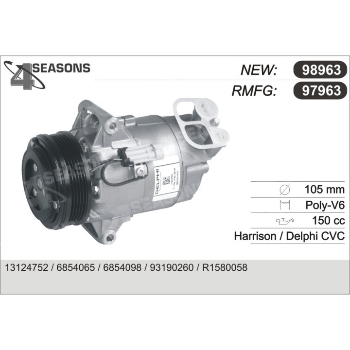 97963  COMPRESOR  OPEL ASTRA H 1.9 CDTI 04-