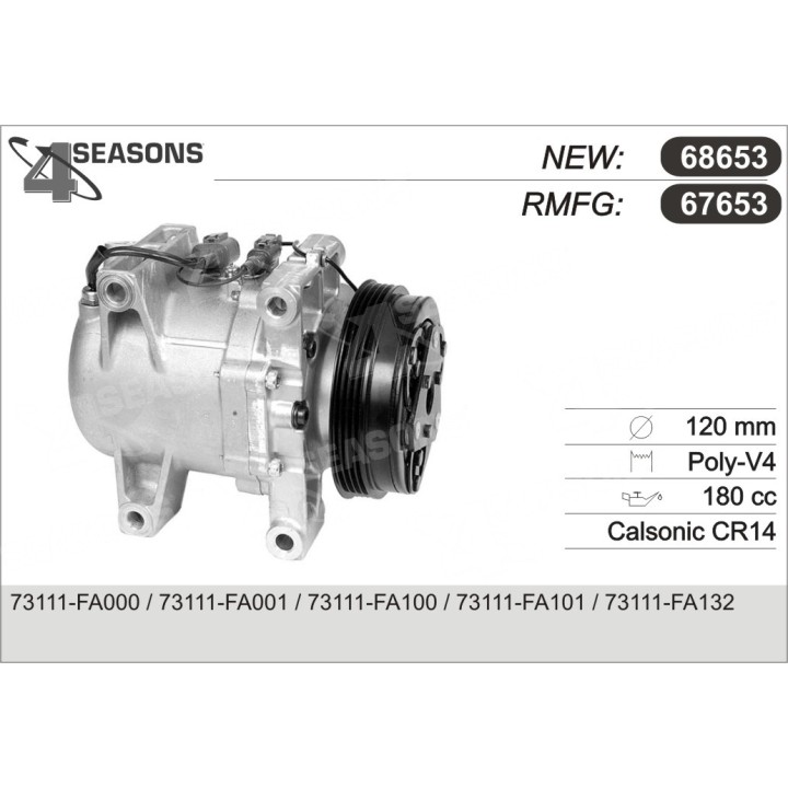 67653  COMPRESOR  SUBARU IMPREZA/FORESTER 93-99