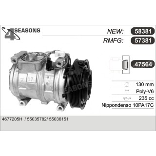 57381  COMPRESOR  JEEP GD CHEROKEE 6 CYL 93 98