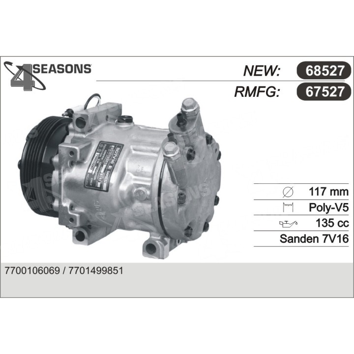 67527  COMPRESOR   RENAULT CLIO II/TWINGO