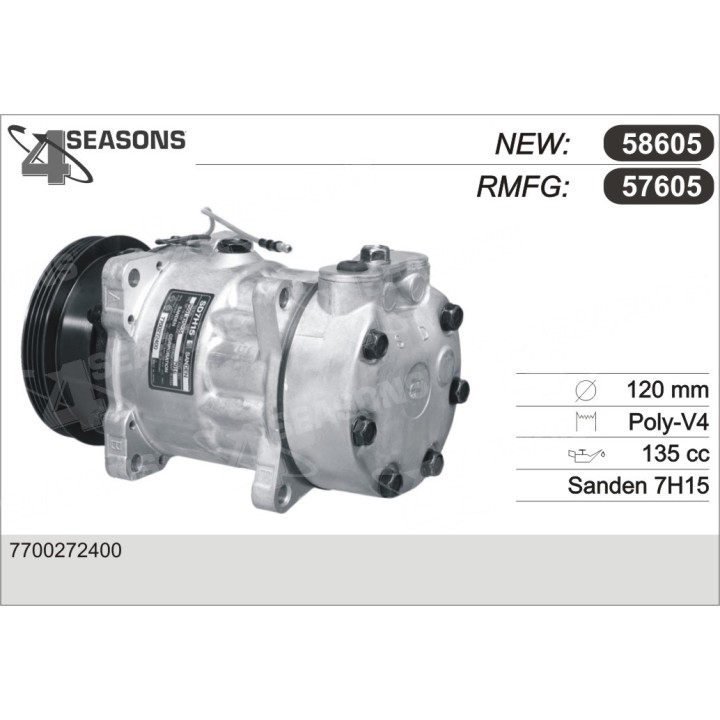 57605  COMPRESOR  RENAULT CLIO/RAPID/EXPRESS