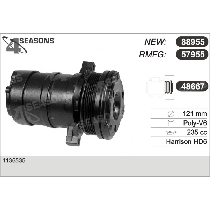 57955  COMPRESOR  PONTIAC FIREBIRD/BUICK/CADILLAC/CH