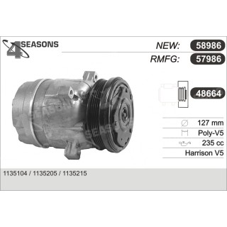57986  COMPRESOR   PONTIAC TRANS SPORT