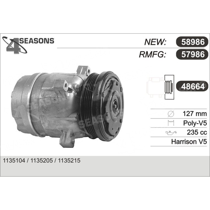 57986  COMPRESOR   PONTIAC TRANS SPORT