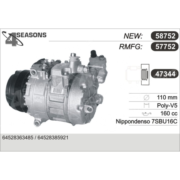 57752  COMPRESOR  BMW E39 GASOLINE