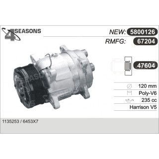 67204  COMPRESOR  ORIGINAL : 6453 X7  XANTIA 2.1 TD V5