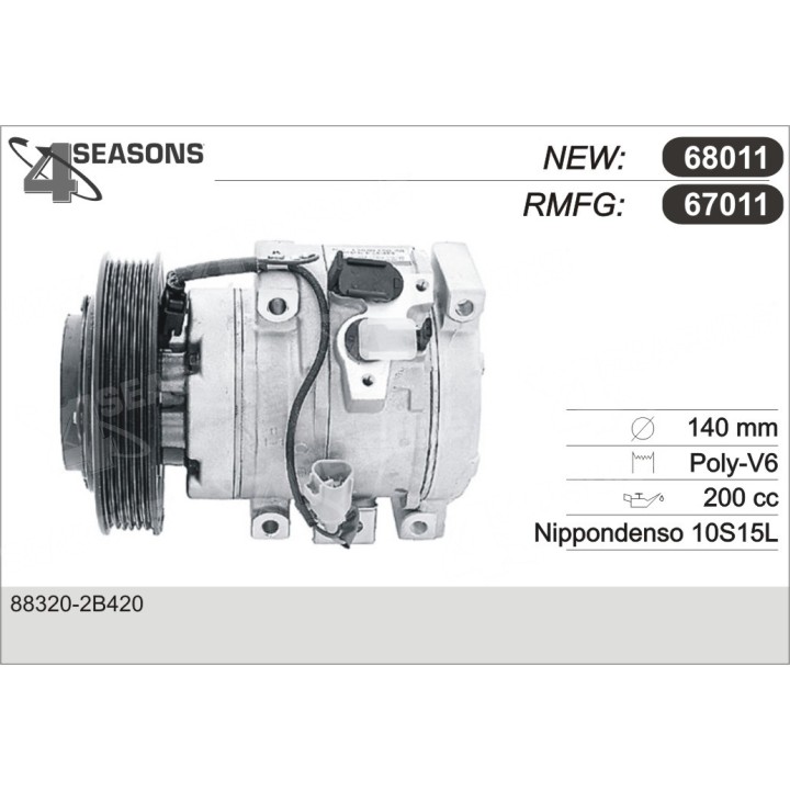 67011  COMPRESOR  TOYOTA CELICA ZZT23 1.8 99-