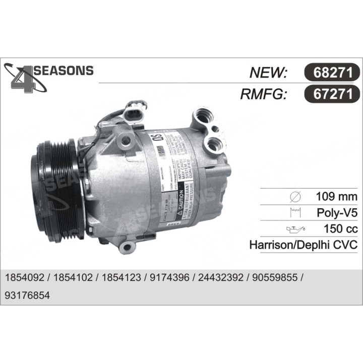 67271  COMPRESOR  OPEL ASTRA G ESSENCE 98-