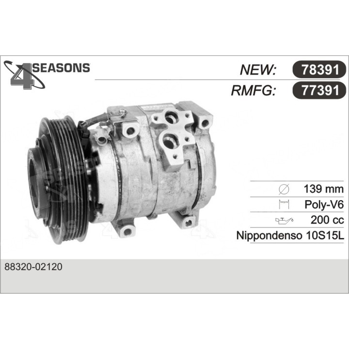 77391  COMPRESOR  TOYOTA COROLLA 1.8 02-