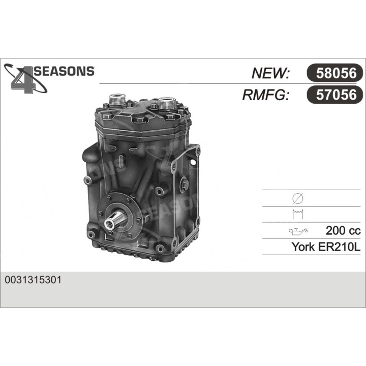 57056  COMPRESOR  YORK R209/210L W/O CLUTCH