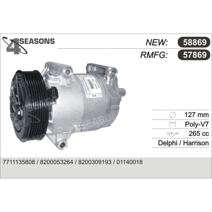 57869  COMPRESOR  RENAULT LAGUNA MEGANE CLIO