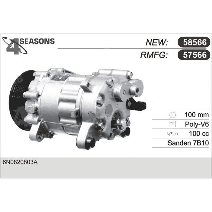 57566  COMPRESOR  SEAT AROSA/SKODA FELICIA/POLO IV