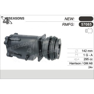 57085  COMPRESOR  DELPHI / HARRISON GM A6 12V  1 GRO