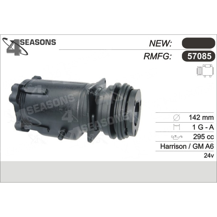 57085  COMPRESOR  DELPHI / HARRISON GM A6 12V  1 GRO