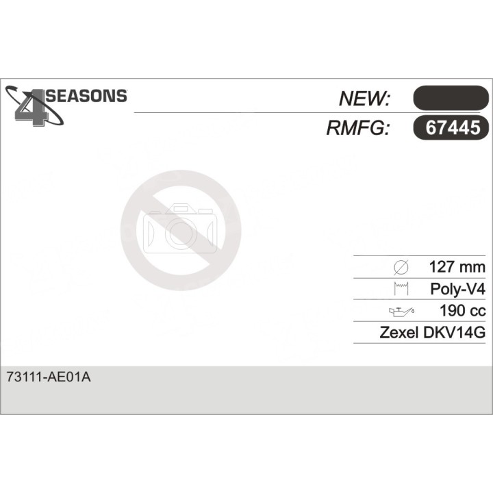 67445  COMPRESOR  SUBARU LEGACY 01-