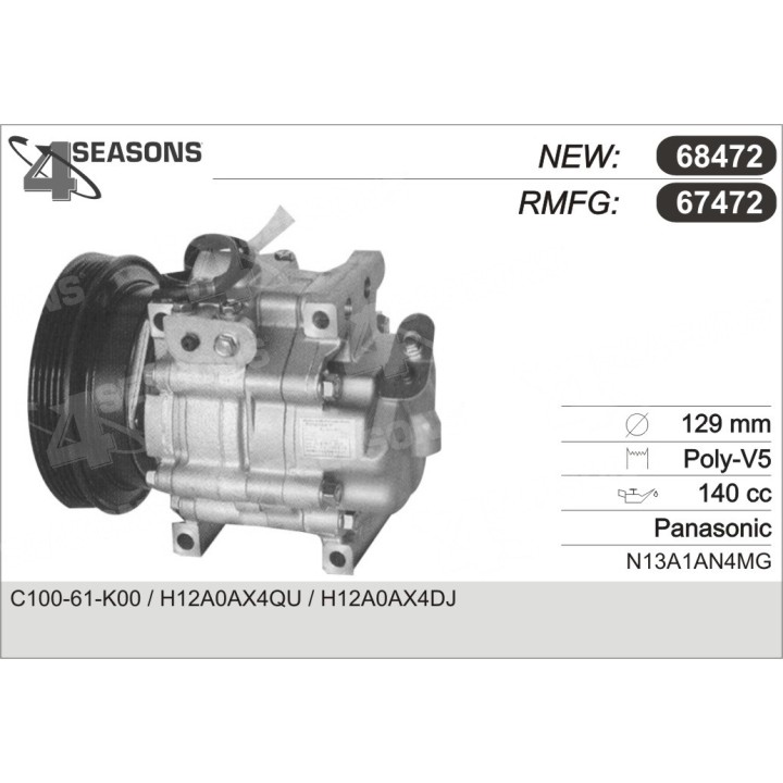 67472  COMPRESOR  MAZDA 626 V 98-