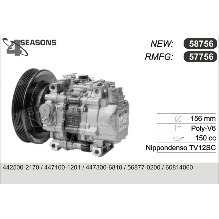 57756  COMPRESOR  FIAT 156 / MAREA 2.4TD