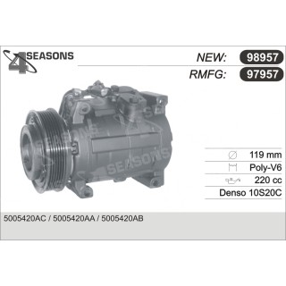 97957  COMPRESOR  CHRYSLER VOYAGER III CRD