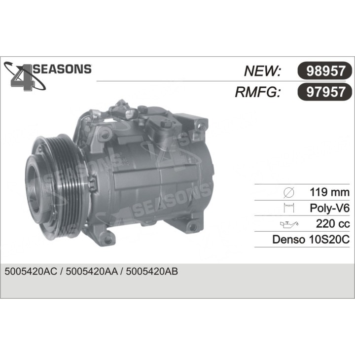 97957  COMPRESOR  CHRYSLER VOYAGER III CRD