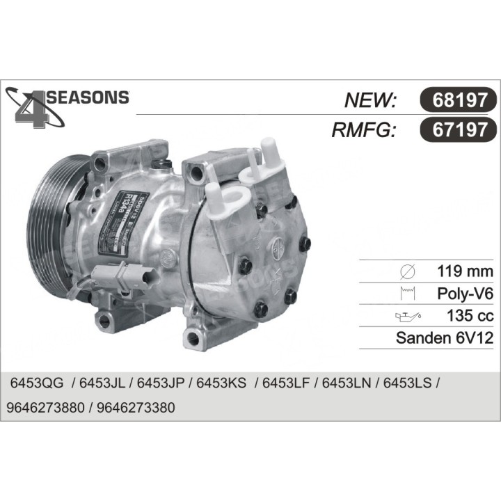 67197  COMPRESOR  PSA 206 / 307 / BERLINGO 11.02-