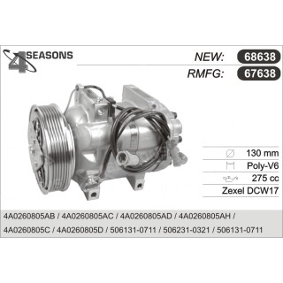 67638  COMPRESOR  AUDI DCW17B 6  GROOVES