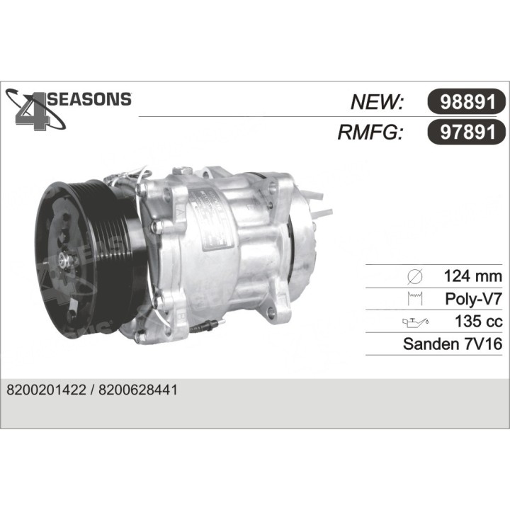 97891  COMPRESOR  RENAULT MASTER II 3.0 DCI 02-