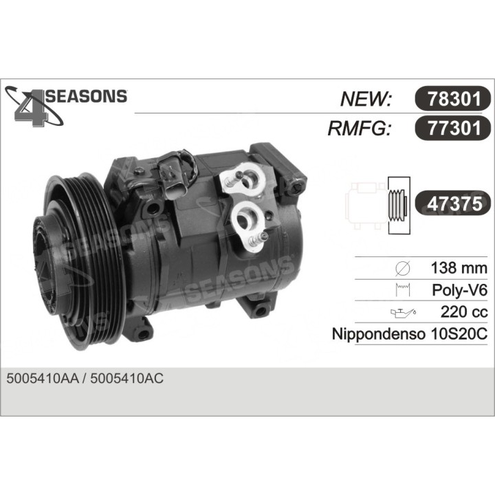 77301  COMPRESOR  CHRYSLER VOYAGER III 2.4 00-