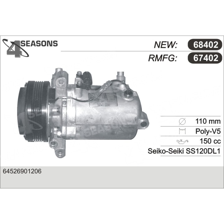 67402  COMPRESOR  BMW E46 318 98-