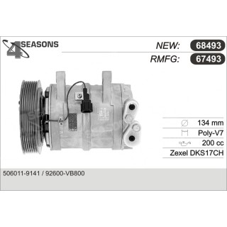 67493  COMPRESOR  NISSAN PATROL GR II 3.0 DTI 00-