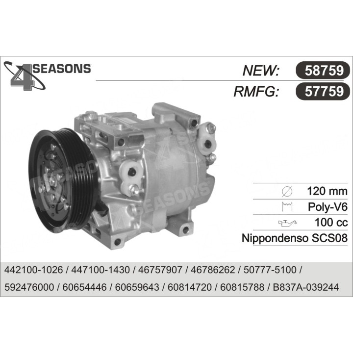 57759  COMPRESOR  FIAT BRAVO/A 1.9 JTD